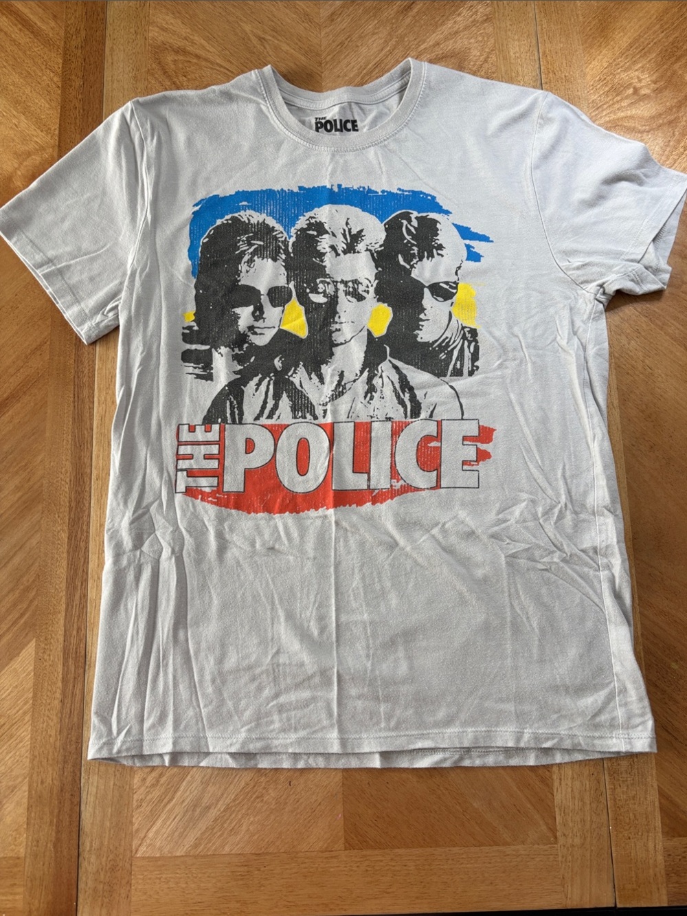 The Police Old Navy Graphic Band Tee, Light Gray, Size Medium